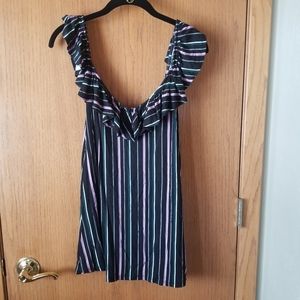 Torrid Size 1 Black Multi Colored Stripes Top